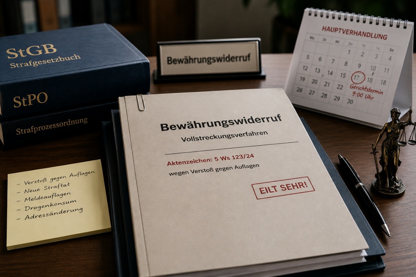 Bewährungswiderruf droht – Vollstreckungsverfahren wegen Auflagenverstoß oder neuer Straftat