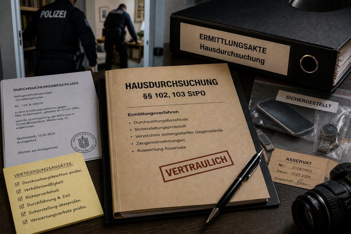 Hausdurchsuchung im Strafverfahren – Durchsuchungsbeschluss, Sicherstellung und Ermittlungsakte