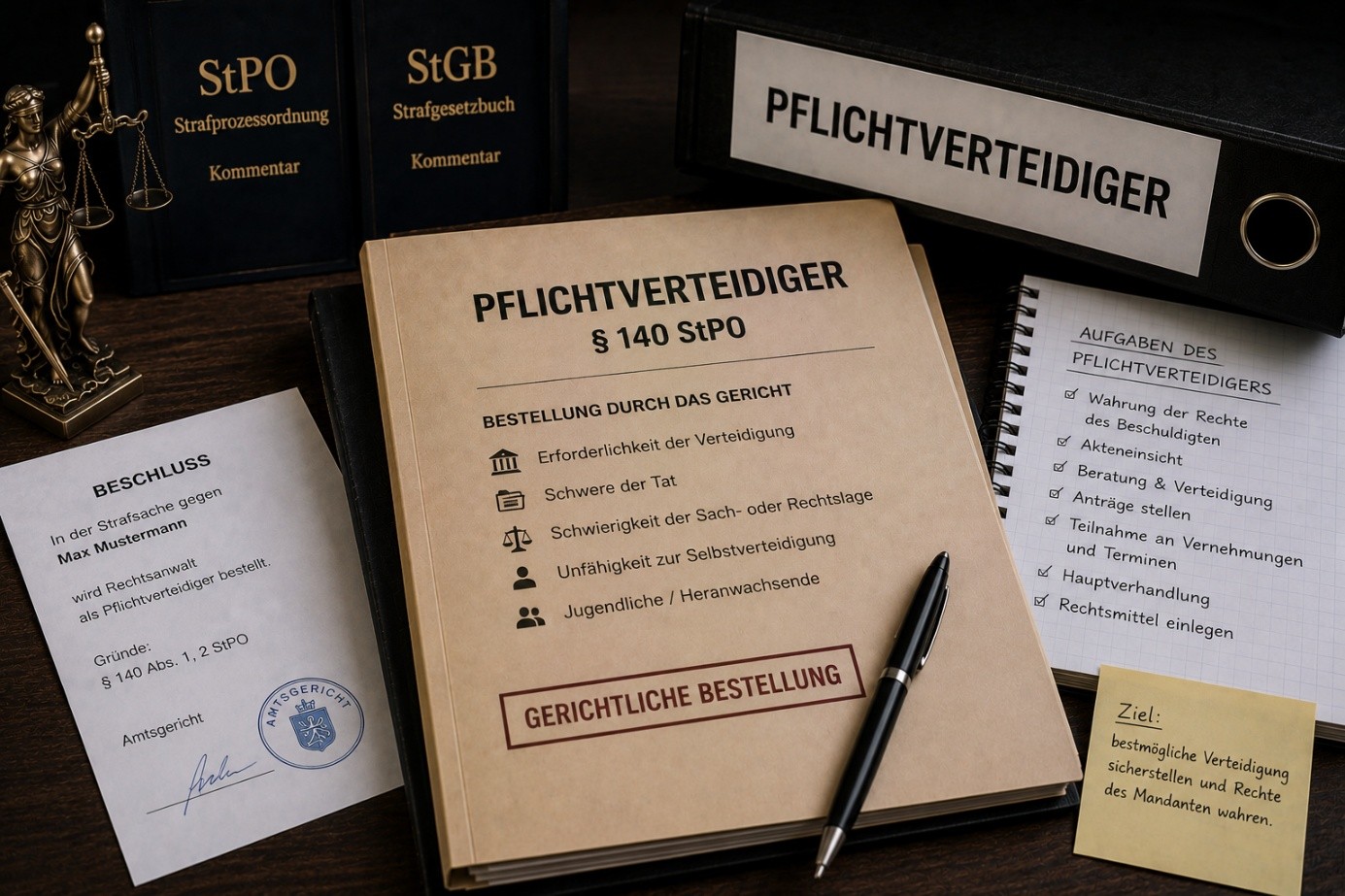 Pflichtverteidiger im Strafverfahren – gerichtliche Beiordnung nach § 140 StPO und Verteidigung des Beschuldigten