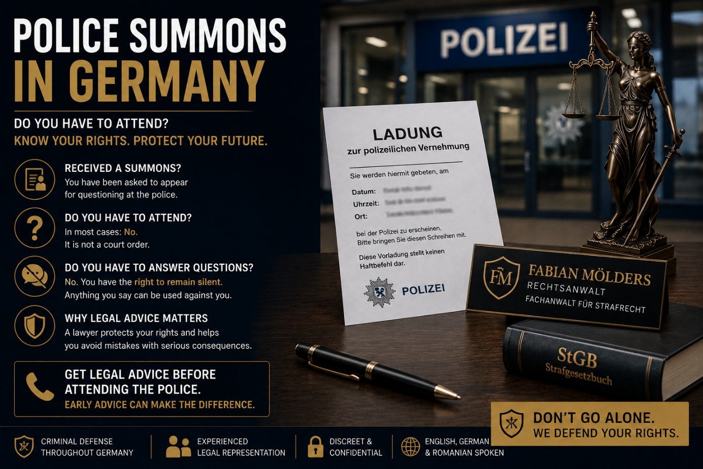 Police summons in Germany – right to remain silent before a police interview