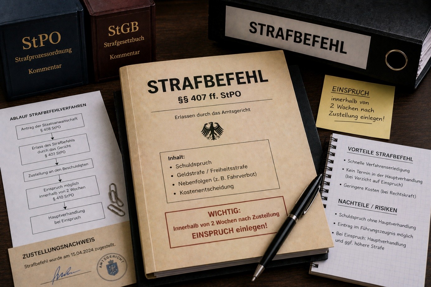 Strafbefehl erhalten – Einspruch innerhalb von zwei Wochen im Strafbefehlsverfahren