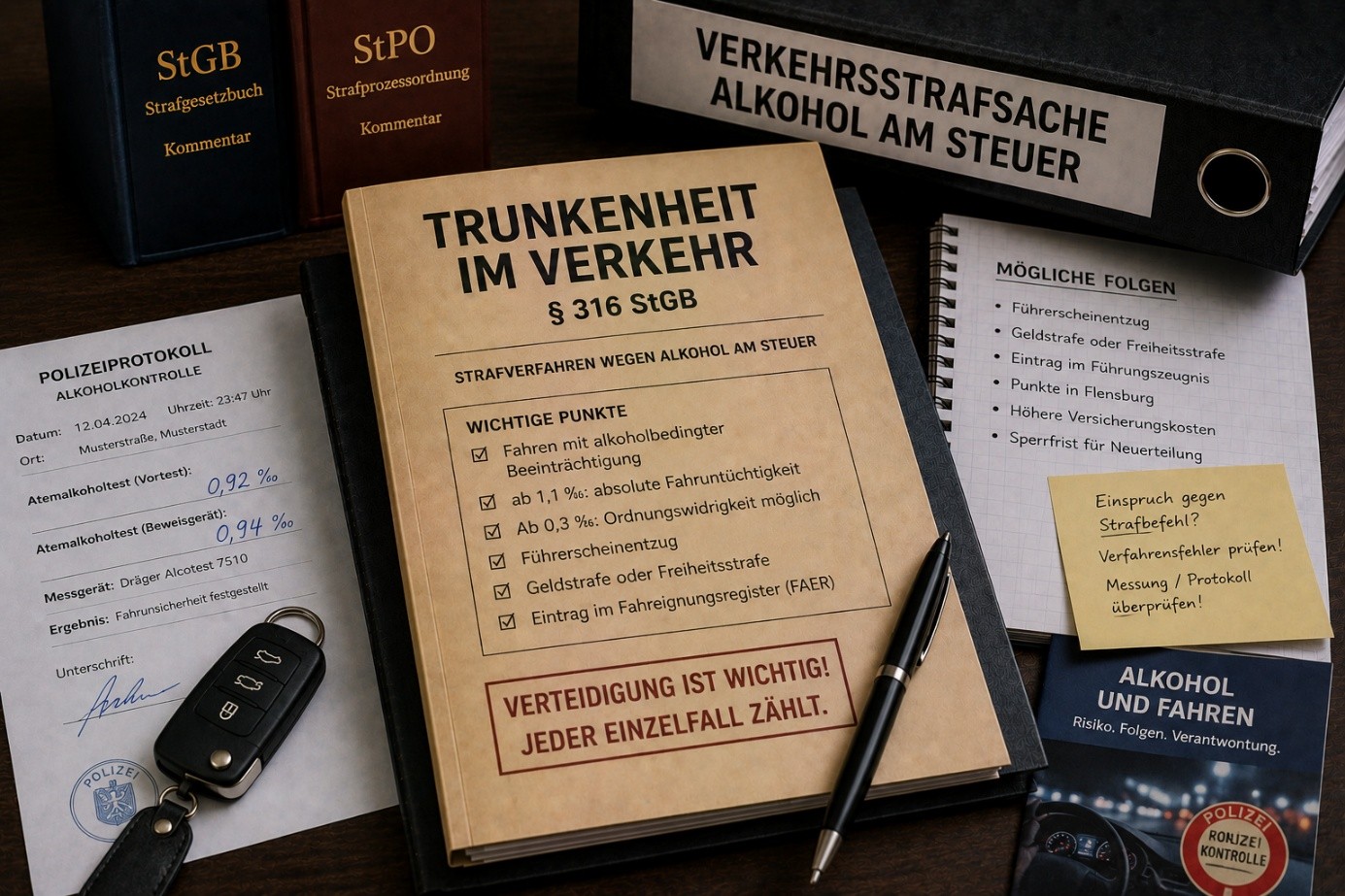 Trunkenheit im Verkehr nach § 316 StGB – Ermittlungsverfahren wegen Alkohol am Steuer