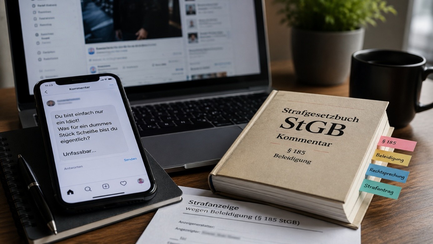 Anzeige wegen Beleidigung nach § 185 StGB durch beleidigende Nachricht in sozialen Medien