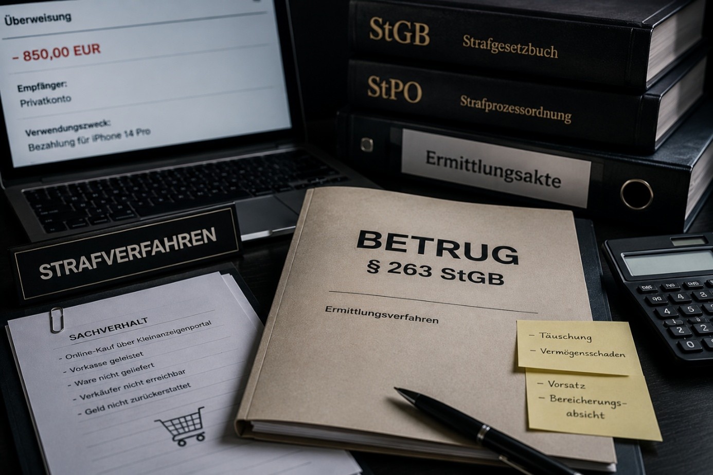 Betrug nach § 263 StGB – Strafverfahren wegen Täuschung und Vermögensschaden